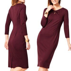 J. McLaughlin Maroon Isabel Knot Front Knit Dress Women's Size M